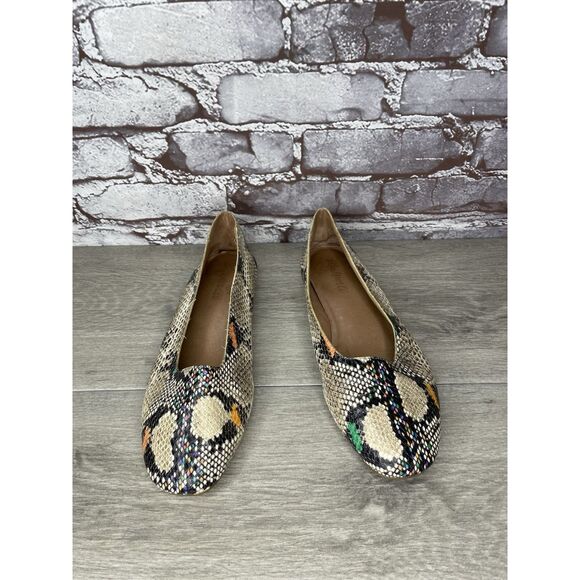 Madewell The Cory Snake Embossed Leather Ballet Flats Women’s Sz 8M US/38.5EU - Picture 3 of 16